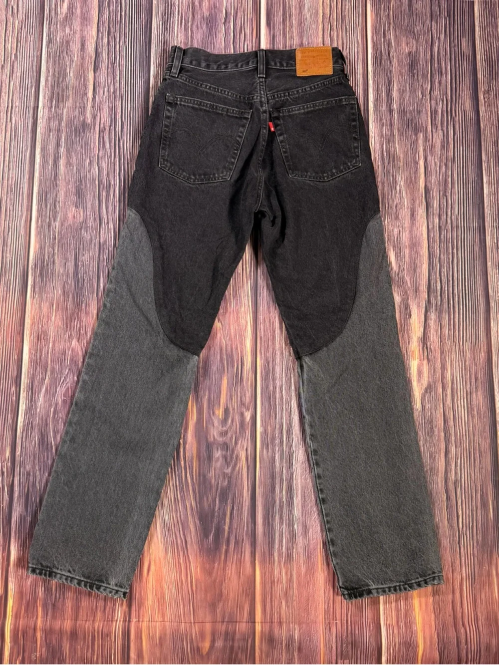 Women’s Levi’s 501 Original Chaps Black& Gray Off To The‎ Ranch Denim Jeans